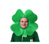St. Patrick's Day Velvet Green Shamrock Top Hat Irish Leprechaun Costume Cap, Shamrock, Large