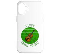 St Patrick's Day Violin, I Love Irish Music, Fiddle Player Case for iPhone 16 Plus