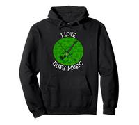 St Patrick's Day Violin, I Love Irish Music, Violinist Pullover Hoodie