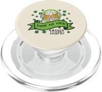 St Patricks Day Waiter Show Me Your Tips Saint Paddys Men PopSockets PopGrip for MagSafe