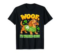St Patricks Day Wiener Dog Owner Green Knit Humor T-Shirt
