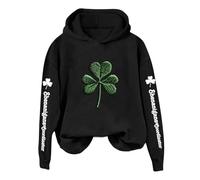 St Patricks Day Women Short Sleeve Summer T-Shirts Lucky Shamrock Funny Clover Graphic Tee Tops Lucky Green Shirt for Office Work Daily Going Out Wear Hilarious Saint Patricks Day (A1 Black,XL)