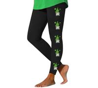 St. Patrick's Day Yoga Pants Shamrock Leggings for Women Ladies UK Irish Green Clover Leaves High Waist Soft Stretchy Workout Gym Running Leggings Tights Women's Leggings,Army Green,Medium