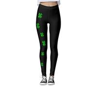 St Patricks Days Leggings for Women Irish Green Costume High Waist Irish Green Shamrock Print Long Yoga Pants Holiday Tights Compression Trousers Soft Fitness Stretch Bottoms Leprechauns Leggings