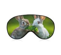 St-Patrick's-Days Rabbit Shamrock Sleep Mask Lightweight Blindfold Eye Mask with Adjustable Strap for Men Women