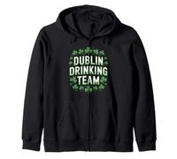 St Patricks Dublin Ireland Irish Drinking Team Shamrocks Zip Hoodie
