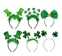 St.Patrick's Headband,6pcs St Patricks Day Accessories,Irish Holiday Party Dress Up Headpiece, Clover Paper Fun Headpiece Photo Artifact,Adult and Child Universal Green Decorative Hair Accessory