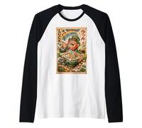 St. Patricks Leprechaun Eating Bowl of Marshmallow Cereal Raglan Baseball Tee