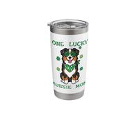 St. Patricks One Lucky Aussie Mom Australian Shepherd Dog Stainless Steel Insulated Tumbler