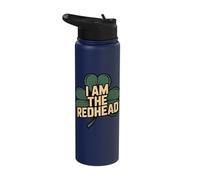 St Patricks Shamrock I Am The Redhead Irish Stainless Steel Insulated Water Bottle