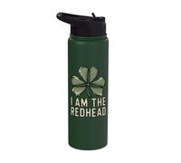 St Patricks Shamrock I Am The Redhead Irish Stainless Steel Insulated Water Bottle