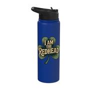 St Patricks Shamrock I Am The Redhead Irish Stainless Steel Insulated Water Bottle