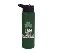 St Patricks Shamrock I Am The Redhead Irish Stainless Steel Insulated Water Bottle