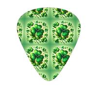 St-Patricks-Shamrocks-Luck 12 Pack Guitar Picks With 3 Thicknesses And Storage Box, Abs Plectrums For Electric Bass Guitar Players