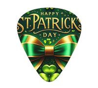 St.Patrick'S-Shining-Clover 12 Pack Guitar Picks With 3 Thicknesses And Storage Box, Abs Plectrums For Electric Bass Guitar Players