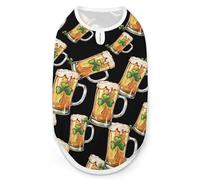 St. Pat's Day Beer Mug Print Pet Clothes T Shirt Pets Clothing Vests Tee Tops Dogs Costume Coat For Dog Cat S