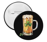 St. Pat's Day Beer Mug Round Lapel Pin Badges Backpack Pins Brooch for Hats Clothing Decorations 1PCS