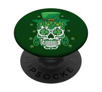 St Patty's Day Dia De Los Muertos Irish Flower Sugar Ireland PopSockets Adhesive PopGrip