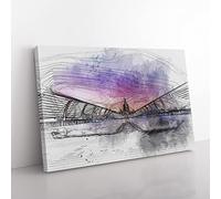 St. Pauls Cathedral In London In Abstract Modern Art Canvas Wall Art Print Ready to Hang, Framed Picture for Living Room Bedroom Home Office Décor, 76x50 cm (30x20 Inch)