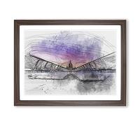 St. Pauls Cathedral In London In Abstract Modern Art Framed Wall Art Print, Ready to Hang Picture for Living Room Bedroom Home Office Décor, Walnut A3 (46 x 34 cm)