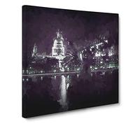 St Pauls Cathedral in London in Abstract Modern Canvas Wall Art Print Ready to Hang, Framed Picture for Living Room Bedroom Home Office Décor, 20x20 Inch (50x50 cm)