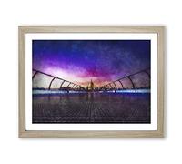 St. Pauls Cathedral In London Painting Modern Art Framed Print | A3 Oak Framed Wall Art | Ready to Hang | Modern Cityscape Picture | Living Room Bedroom Lounge Office