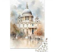 St Paul's Cathedral London Adult 1000-Piece Jigsaw Puzzle, 52x38cm/1000pcs; Smooth White Cardboard Pieces; Easy to Revisit Throughout The Week