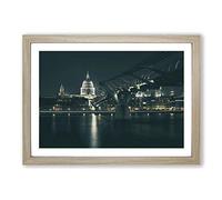 St Pauls Cathedral London Framed Print | A2 Oak Framed Wall Art | Ready to Hang | Modern Cityscape Picture | Living Room Bedroom Lounge Office