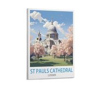 St Pauls Cathedral London Vintage Travel Poster 08x12inch(20x30cm) Canvas Art Poster And Wall Art Picture Print Modern Family Bedroom Decor