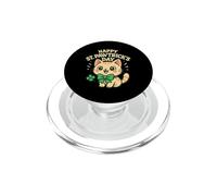 St Pawtricks Day Cat Clover PopSockets PopGrip for MagSafe