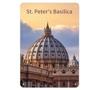 St. Peter’s Basilica Vintage Metal Sign Funny Tin Retro Wall Decor for Home, Bar, Kitchen, Garage, 8"x12"