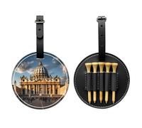 St Peter's Basilica Black Golf tee Storage Bag, Multifunctional Golf tee Storage Bag for Men, Durable PU Material