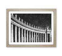 St.Peter's Basilica In Rome Italy Painting Modern Art Framed Print | A2 Oak Framed Wall Art | Ready to Hang | Modern Historical Picture | Living Room Bedroom Lounge Office