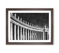 St.Peter's Basilica In Rome Italy Painting Modern Art Framed Print | A2 Walnut Framed Wall Art | Ready to Hang | Modern Historical Picture | Living Room Bedroom Lounge Office