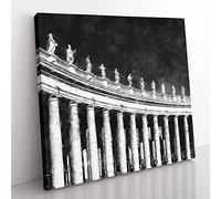 St.Peter's Basilica in Rome Italy Painting Modern Canvas Wall Art Print Ready to Hang, Framed Picture for Living Room Bedroom Home Office Décor, 50x50 cm (20x20 Inch)