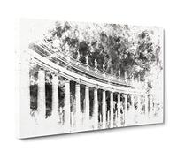 St.Peter's Basilica In Rome Italy Watercolour Canvas Print | Gallery Wrapped 30mm Frame Wall Art | 24x16 inches | Ready to Hang | Modern Picture | Living Room Bedroom Lounge Office
