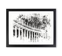 St.Peter's Basilica In Rome Italy Watercolour Modern Framed Print | A2 Black Framed Wall Art | Ready to Hang | Modern Historical Picture | Living Room Bedroom Lounge Office
