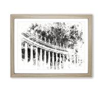 St.Peter's Basilica In Rome Italy Watercolour Modern Framed Print | A2 Oak Framed Wall Art | Ready to Hang | Modern Historical Picture | Living Room Bedroom Lounge Office