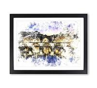 St. Peter's Basilica In Rome Italy Watercolour Modern Framed Print | A3 Black Framed Wall Art | Ready to Hang | Modern Historical Picture | Living Room Bedroom Lounge Office