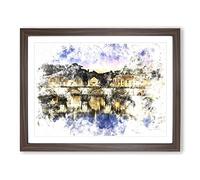 St. Peter's Basilica In Rome Italy Watercolour Modern Framed Print | A3 Walnut Framed Wall Art | Ready to Hang | Modern Historical Picture | Living Room Bedroom Lounge Office