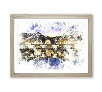 St. Peter's Basilica In Rome Italy Watercolour Modern Framed Print | A4 Oak Framed Wall Art | Ready to Hang | Modern Historical Picture | Living Room Bedroom Lounge Office