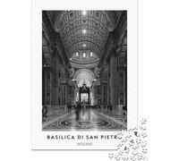St. Peter's Basilica Interior Jigsaw Puzzle 1000 Pieces, Global Monument Landscape, 1000 Pieces for Adults, Birthday Gift for Travel Lovers, Mindful Activity, 70x50cm/1000pcs