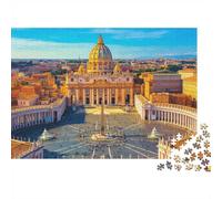 St. Peter's Basilica Jigsaw Puzzle 1000 Pieces Recyclable Material Vatican Square Adult Jigsaws Family Gaming Time Props Interesting Family Game for Home 70x50cm/1000pcs