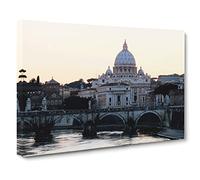 St. Peters Basilica Rome Italy Canvas Print | Gallery Wrapped 30mm Frame Wall Art | 30x20 inches | Ready to Hang | Modern Picture | Living Room Bedroom Lounge Office