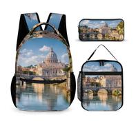 St Peters Basilica Stylish Backpack Set with Pencil Cases Lunch Bag