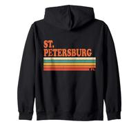 St. Petersburg Fl State Vintage Stripes Zip Hoodie