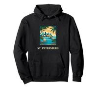 St Petersburg Florida Coastal Skyline Sunset Graphic Pullover Hoodie