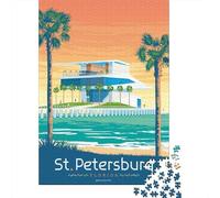 St. Petersburg Florida Poster 1000 Piece Jigsaw Puzzle, Global Monument Landscape, Interlocking Paper Pieces, for Puzzle Lovers, Gift Idea, 70x50cm/1000pcs