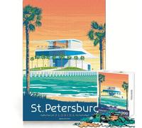 St. Petersburg Florida Poster 1000-piece Puzzle for Adults Smart Exercise Soft Distraction Accurate Edges (50x75cm)