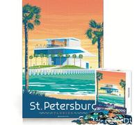St. Petersburg Florida Poster 1000 Pieces Jigsaw Puzzles for Adults Boost Memory Gentle Pastime Quality Cut Nice Gift (38x26cm)